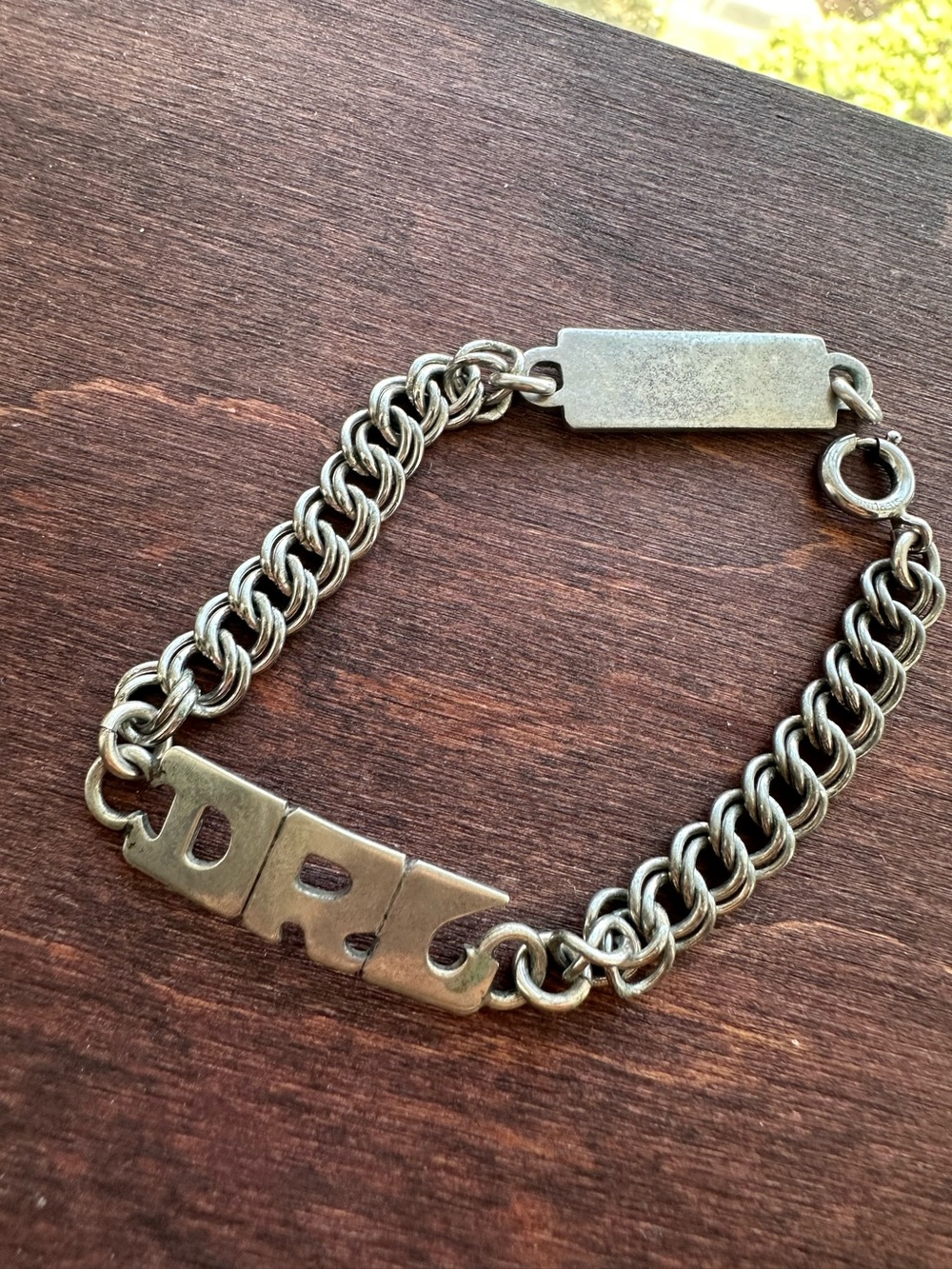 Leonore Doskow Handmade Sterling Silver Bracelet with Signature Letters Design